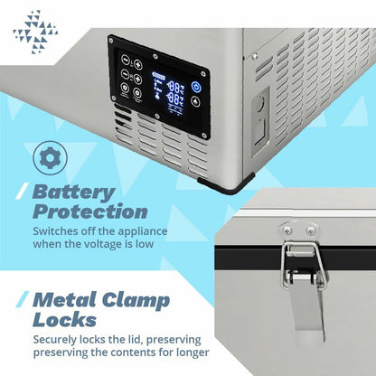 Bluefin Active Arktec Duo 80L | Portable Travel Fridge | Advanced Cooling & Freezing Technology | Energy Efficient Charging | Dual Storage Compartments | Smartphone App Control | LCD | AC & DC
