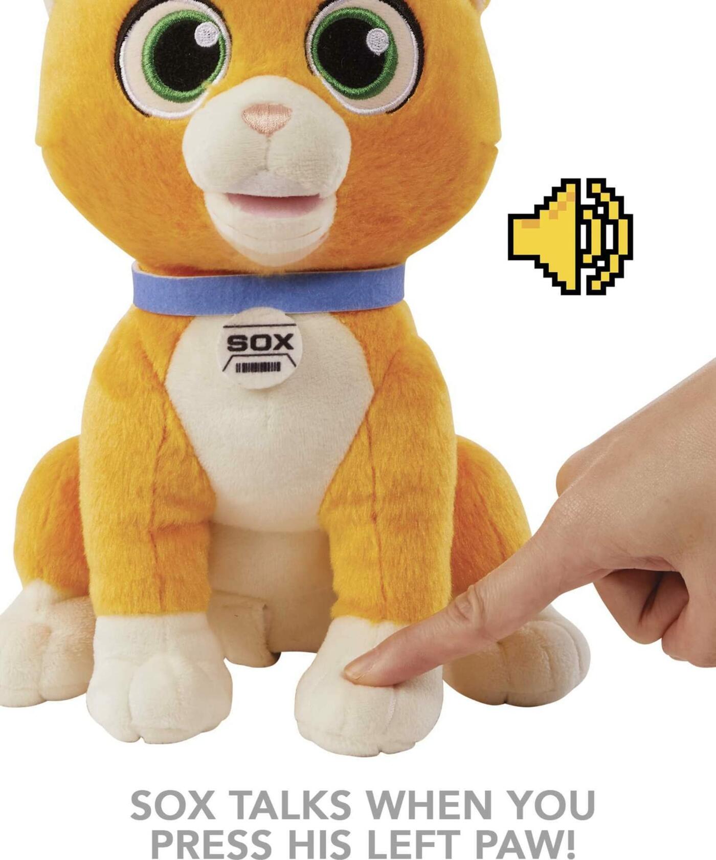 Disney and Pixar Lightyear Sox Plush with Sound, Robot Cat Soft Doll Inspired by Character