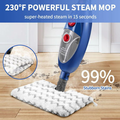 MOOLAN 10 in 1 Steam Mop, Detachable MultiPurpose Handheld Steam Mop Cleaning for Hardwood/Tile/Laminate Floors Window Wall Whole Home Use