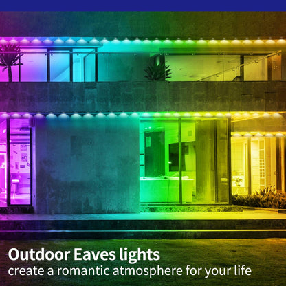 Yocrostar Permanent Outdoor Lights,100ft RGB Eave Lights with App Control Remote,IP67 Waterproof LED Lights,Music Sync Outside Lights for Christmas,Halloween,Garden,House Decorations