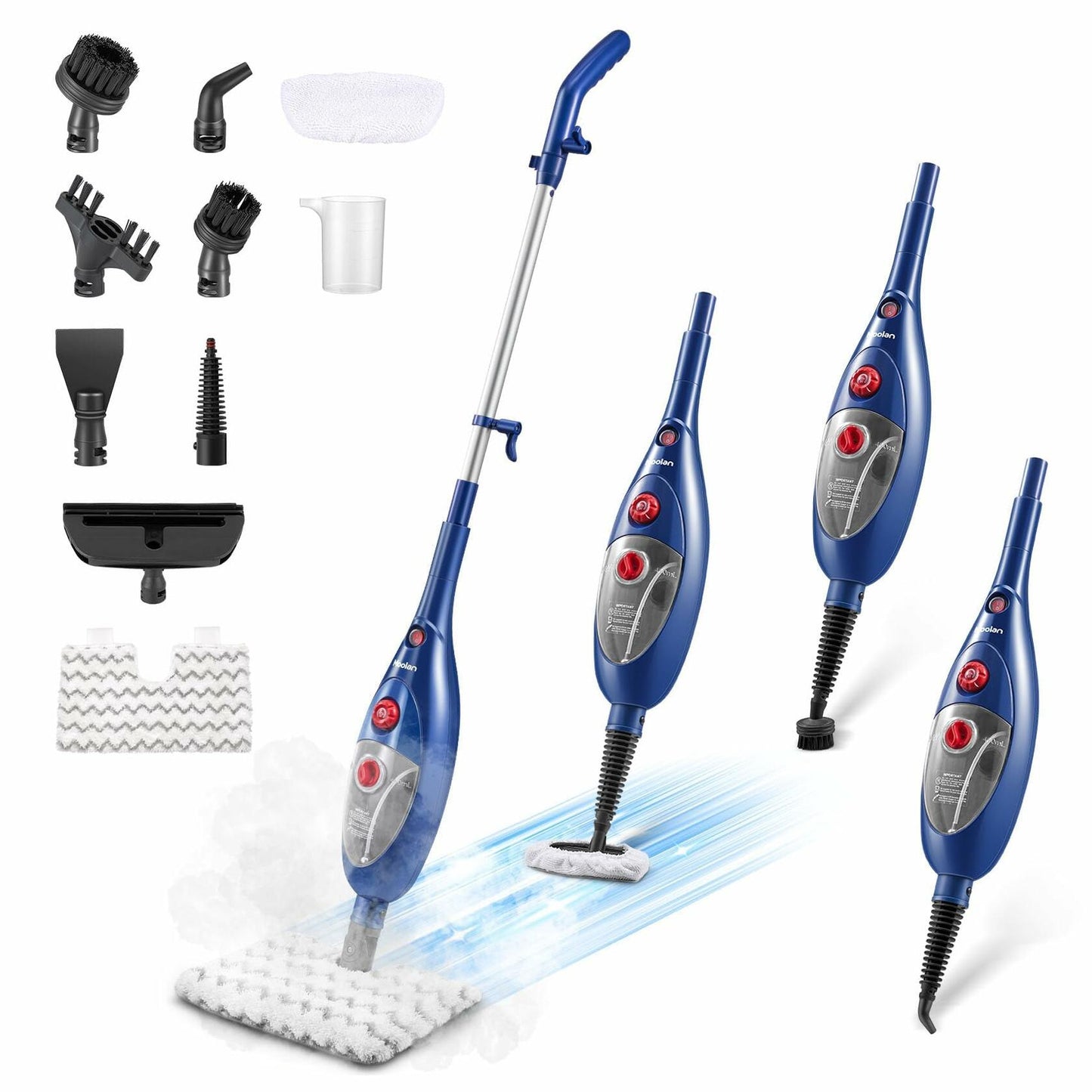 MOOLAN 10 in 1 Steam Mop, Detachable MultiPurpose Handheld Steam Mop Cleaning for Hardwood/Tile/Laminate Floors Window Wall Whole Home Use