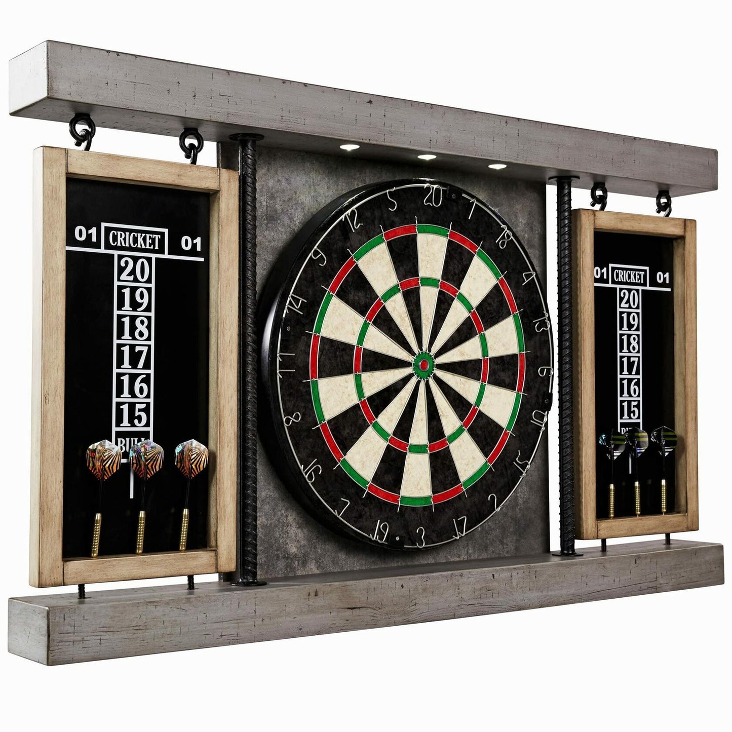 Prescott Bristle Dartboard Cabinet Set, Official Size Dart Board, by Barrington Billiards Company