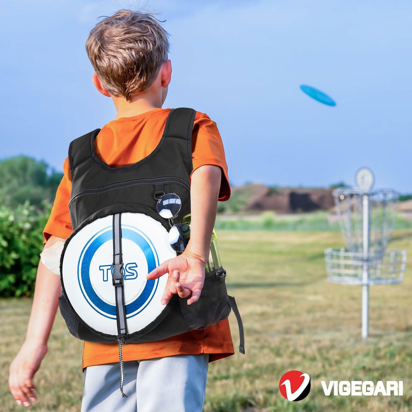 VIGEGARI Gym Backpack with Zipper,Multi-pocket Sports Bags Gym Bags for Men,Disc Golf Bag,Gym Backpack with Water Bottle Mesh Pockets,Backsack with Sturdy Shouler Strap