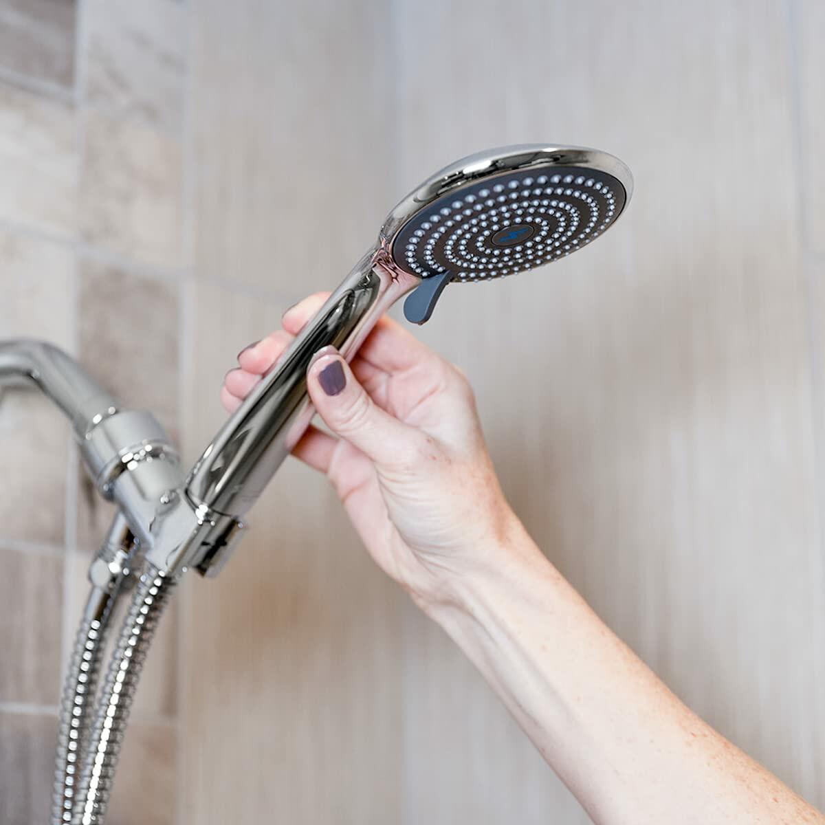 SparkPod High Pressure 3-Function Handheld Shower Head with 5 ft. Hose and Bracket - 3.75" Wide Angle Rain, Massage & Full Body Spray Modes - Luxury Design - Tool-less 1-Min Installation (Chrome)
