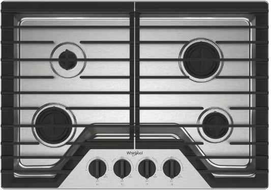 30" Gas Cooktop with SpeedHeat Burner - Stainless Steel by Whirlpool