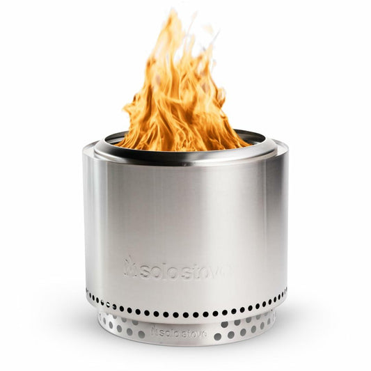 Solo Stove Bonfire 2.0 with Stand, Smokeless Fire Pit | Wood Burning Fireplaces W/ Removable Ash Pan, Portable Outdoor Firepit - for Camping, Stainless Steel, H: 16.75 in x Dia: 19.5 in, 25.1 lbs