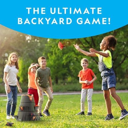 NATIONAL GEOGRAPHIC Volcano Bean Bag Toss Backyard Game Set - 5 Games, Bean Bags for Tossing, Yard Games for Kids, Outdoor Games, Patio Games