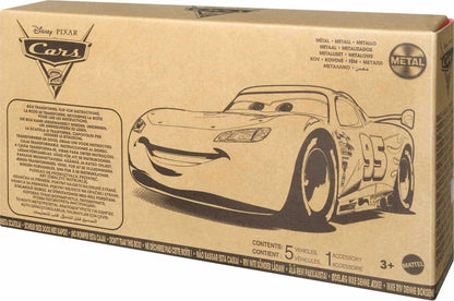 Disney Pixar Cars 2 Vehicle Set of 5 Collectible Character Toy Cars with Die-Cast Tool Cart