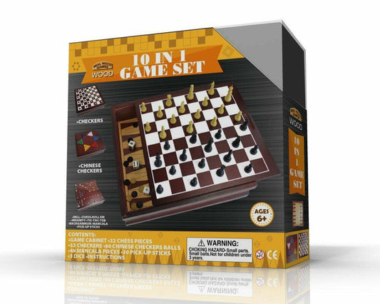 10 in 1 Wood Game Set