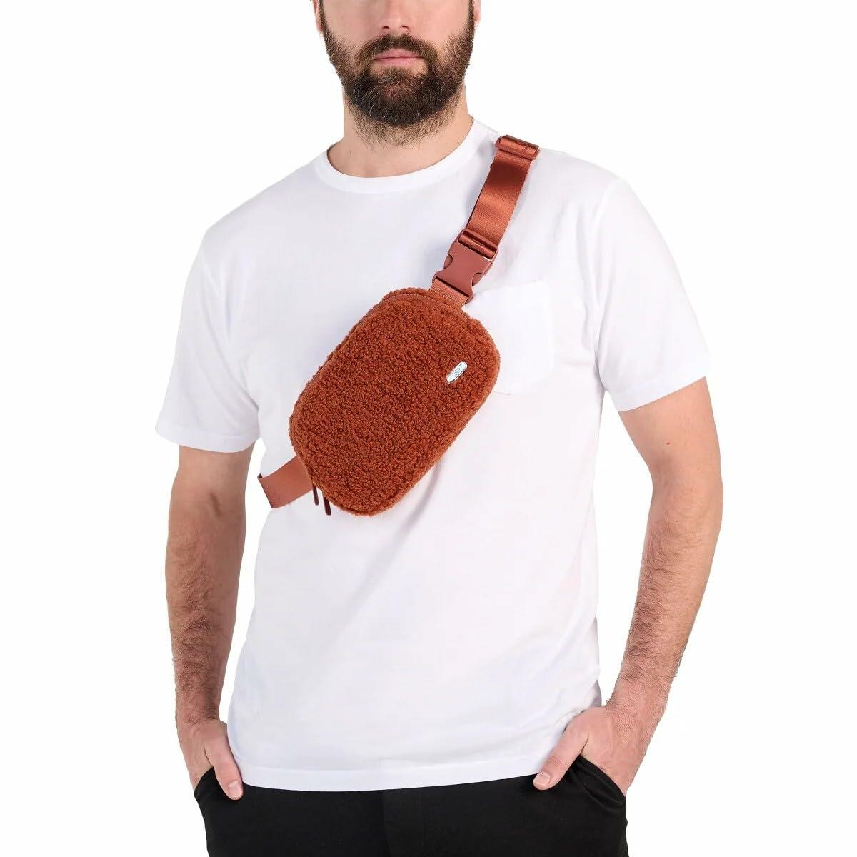 LOLË Convertible Belt Bag, Cross Body Design, Unisex, Copper