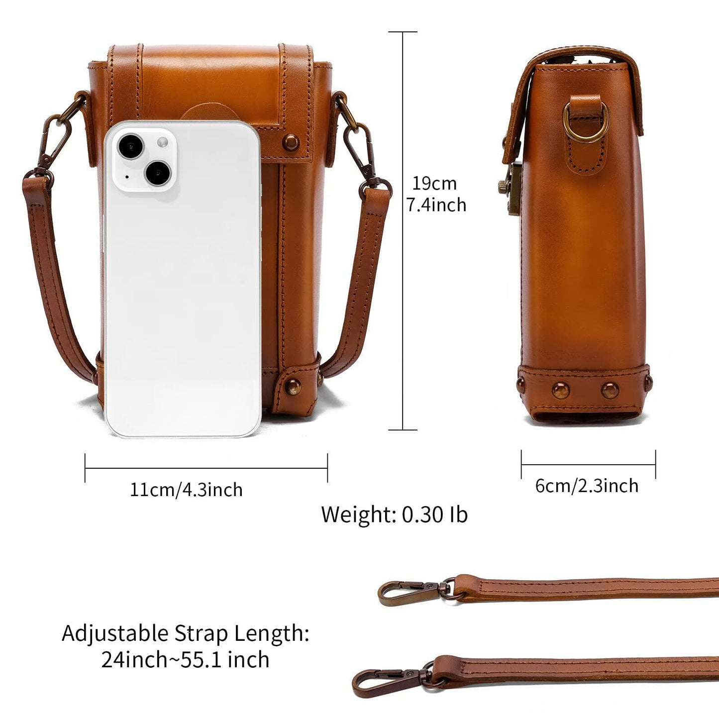 Montana West Mini Crossbody Bag for Women Genuine Leather Vintage Shoulder Bag Cell Phone Purse MWG01-9062BR