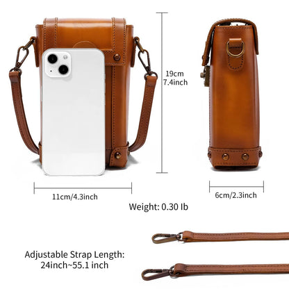 Montana West Mini Crossbody Bag for Women Genuine Leather Vintage Shoulder Bag Cell Phone Purse MWG01-9062BR