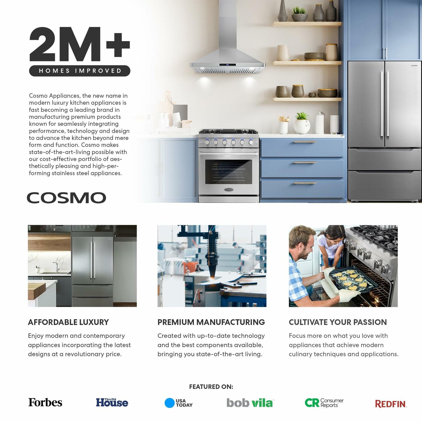 Cosmo COS-5MU36 36" 200 CFM Under Cabinet Range Hood Kitchen Hood in Stainless Steel