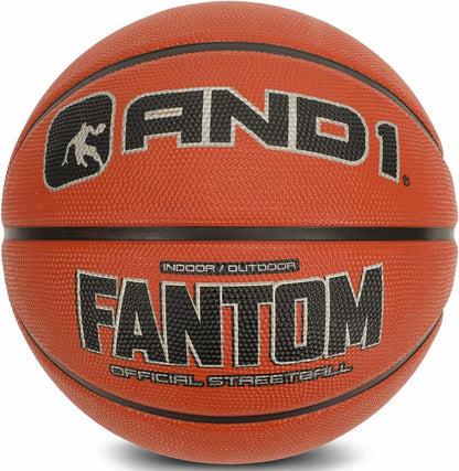 AND1 Fantom Rubber Basketball: Official Regulation Size 7 (29.5 inches), Deep Channel Construction