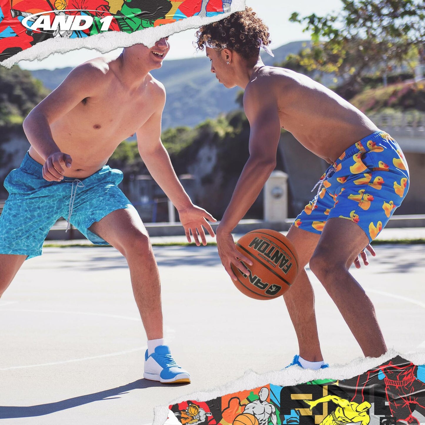 AND1 Fantom Rubber Basketball: Official Regulation Size 7 (29.5 inches), Deep Channel Construction