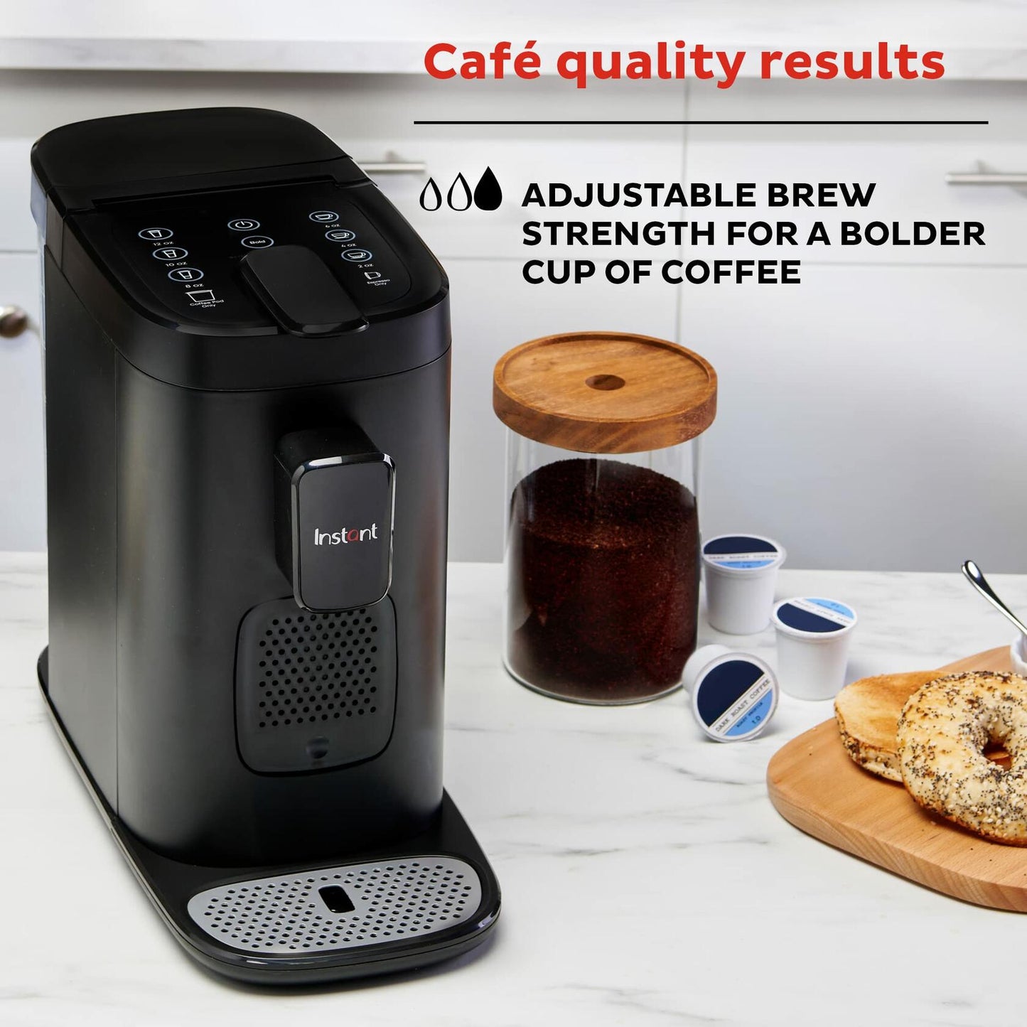 Instant Dual Pod Plus 2-in-1 Coffee Maker and Espresso Maker with Reusable Ground Coffee Pod