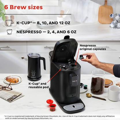Instant Dual Pod Plus 2-in-1 Coffee Maker and Espresso Maker with Reusable Ground Coffee Pod