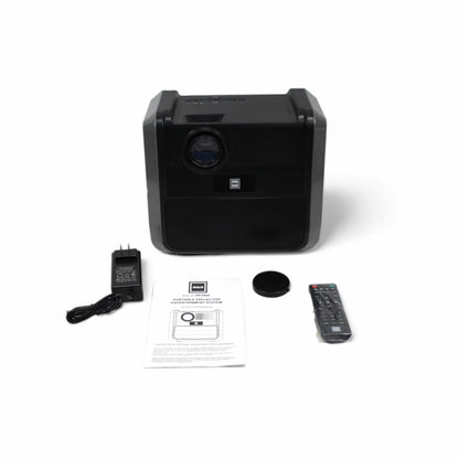 RCA RPJ060 Projector 150" Portable 1080p LED/LCD | Rechargeable Battery | Built-in Handles and Speaker - Black/Gray