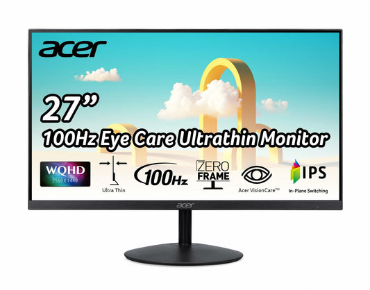 acer SB272U E - 27" Monitor WQHD 2560x1440 IPS 100Hz 1ms 250Nit HDMI DisplayPort (Renewed)