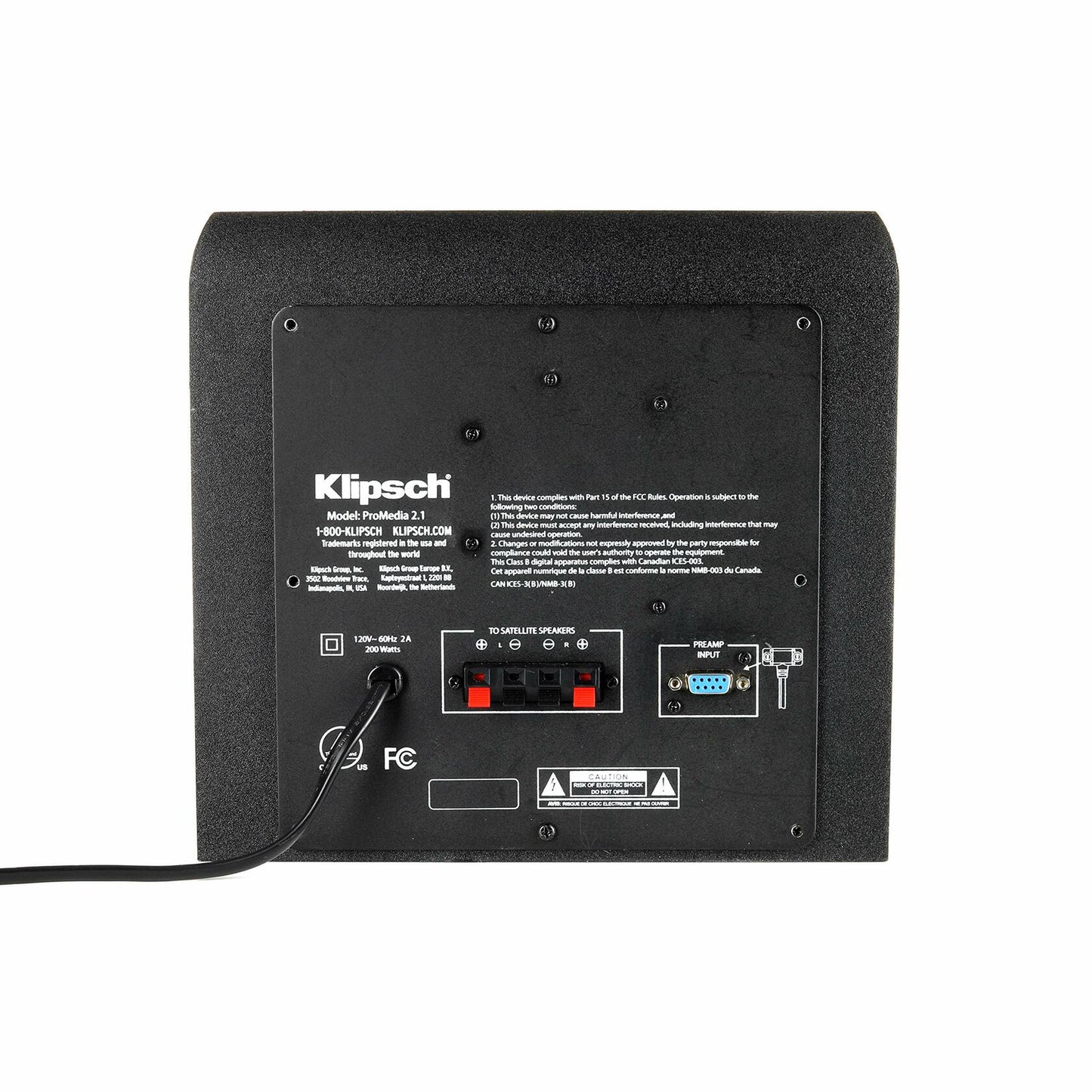 Klipsch Pro Media 2.1 THX Computer Speakers Two-Way Satellites 3" Midbass Drivers and 6.5" Subwoofer
