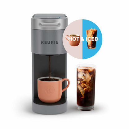 Keurig K-Slim + ICED Single Serve Coffee Maker, Hot and Cold Coffee Capabilities, Brews 8 to 12oz Cups, 46oz Removable Reservoir, Gray