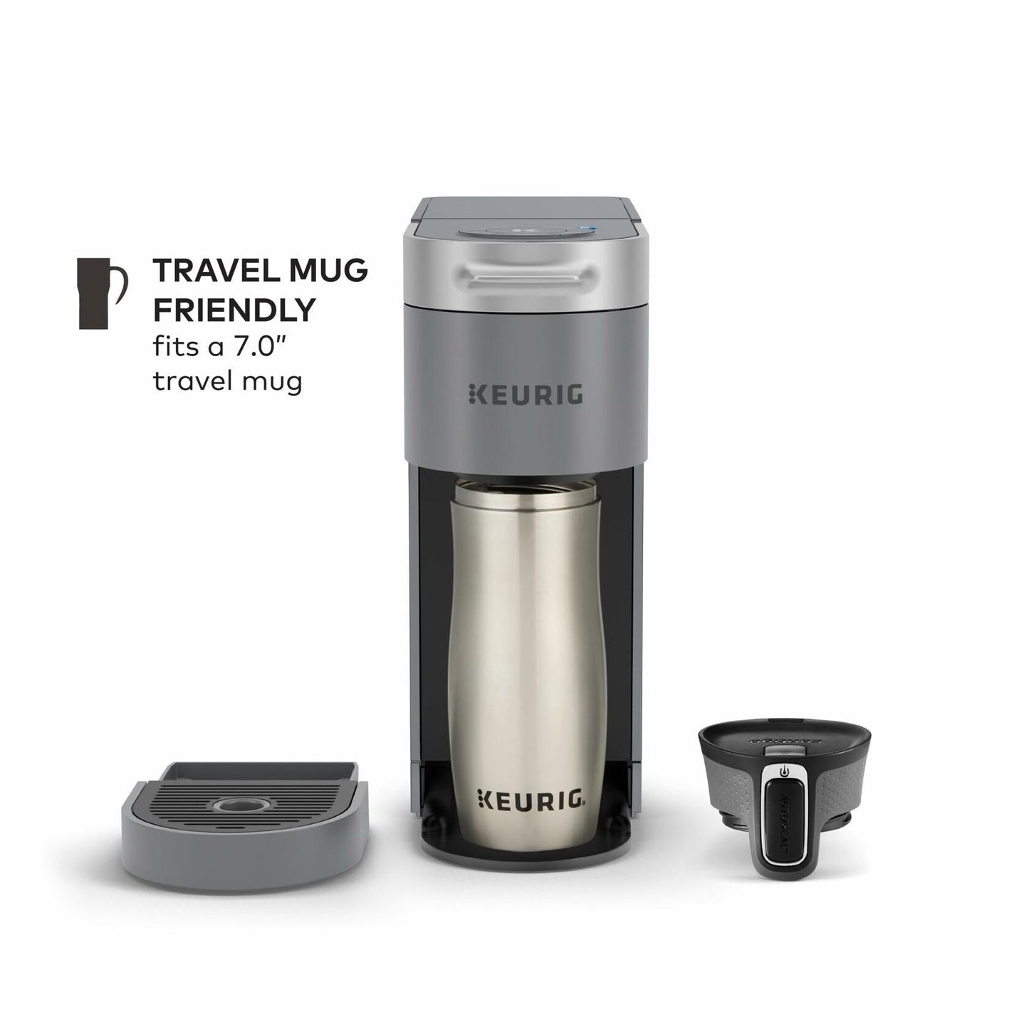 Keurig K-Slim + ICED Single Serve Coffee Maker, Hot and Cold Coffee Capabilities, Brews 8 to 12oz Cups, 46oz Removable Reservoir, Gray