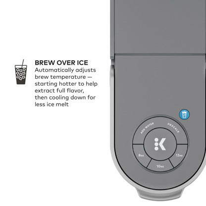 Keurig K-Slim + ICED Single Serve Coffee Maker, Hot and Cold Coffee Capabilities, Brews 8 to 12oz Cups, 46oz Removable Reservoir, Gray