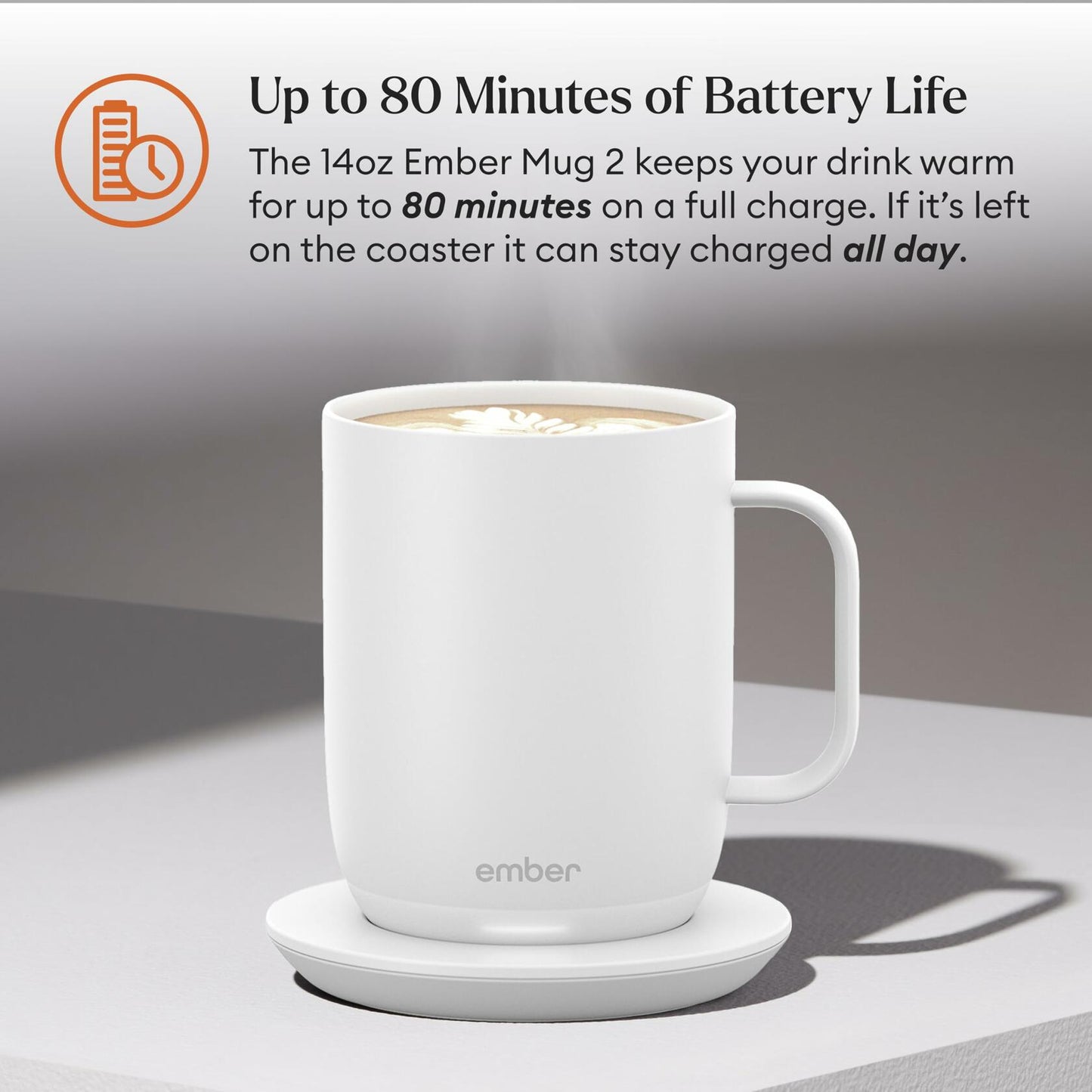 Ember Temperature Control Smart Mug 2, 10 oz, Gold, up to 1.5-hr Battery Life - App Controlled Heated Coffee/Tea Mug - Improved Design