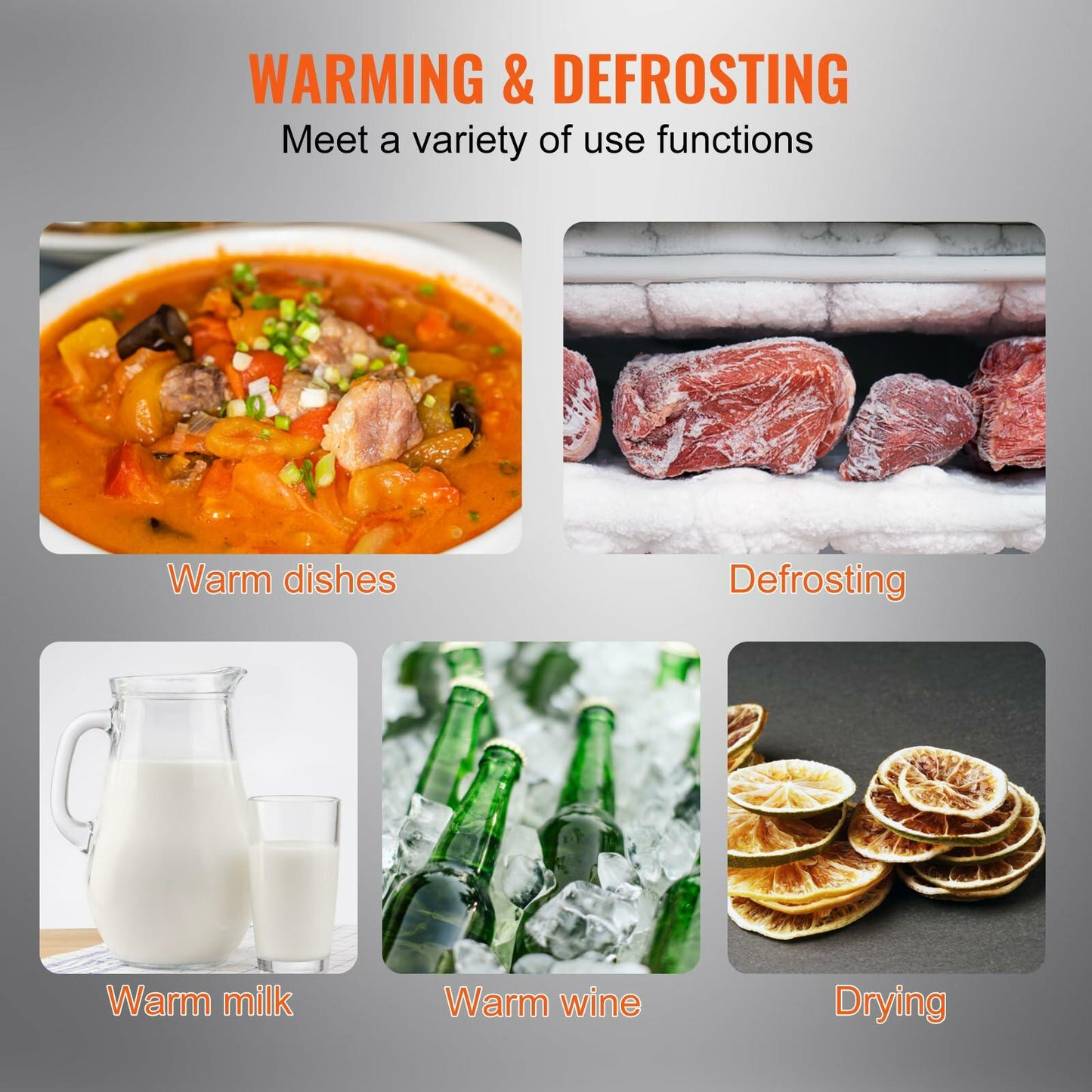 VEVOR Electric Warming Tray, Food Warming Trays for Buffet, Fast Heating Warming Trays, Portable Tempered Glass Heating Tray, ETL, 16.5" x 11"