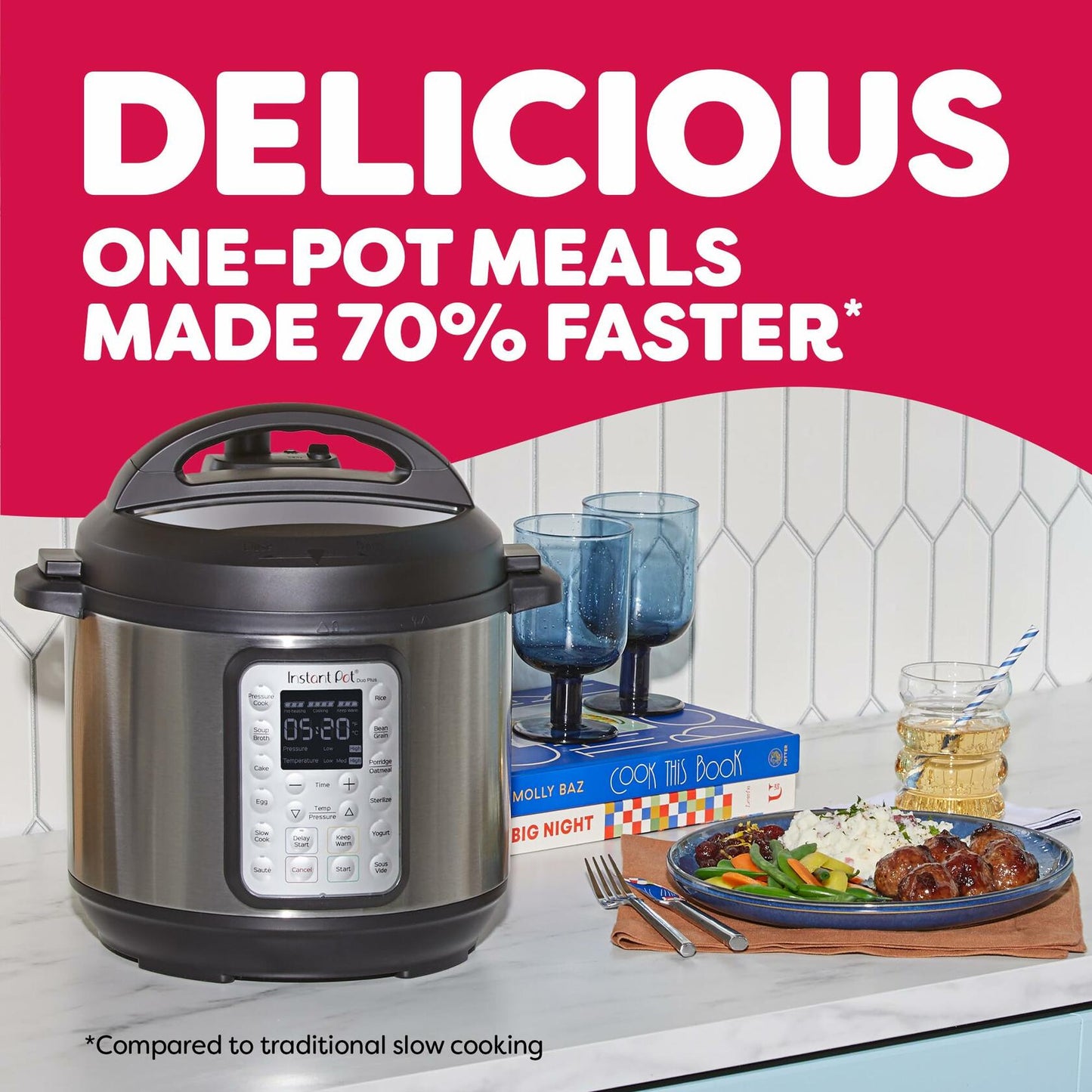Instant Pot 6Qt Duo Plus 9-in-1 Multicooker, Pressure Cooker, Slow Cook, Rice Maker, Steamer, Saut, Yogurt, Warmer & Sterilizer, Stainless Steel, 6 Quarts