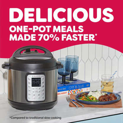 Instant Pot 6Qt Duo Plus 9-in-1 Multicooker, Pressure Cooker, Slow Cook, Rice Maker, Steamer, Saut, Yogurt, Warmer & Sterilizer, Stainless Steel, 6 Quarts