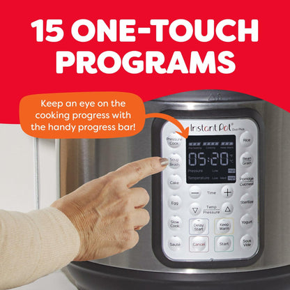 Instant Pot 6Qt Duo Plus 9-in-1 Multicooker, Pressure Cooker, Slow Cook, Rice Maker, Steamer, Saut, Yogurt, Warmer & Sterilizer, Stainless Steel, 6 Quarts