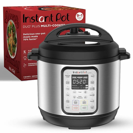 Instant Pot 6Qt Duo Plus 9-in-1 Multicooker, Pressure Cooker, Slow Cook, Rice Maker, Steamer, Saut, Yogurt, Warmer & Sterilizer, Stainless Steel, 6 Quarts