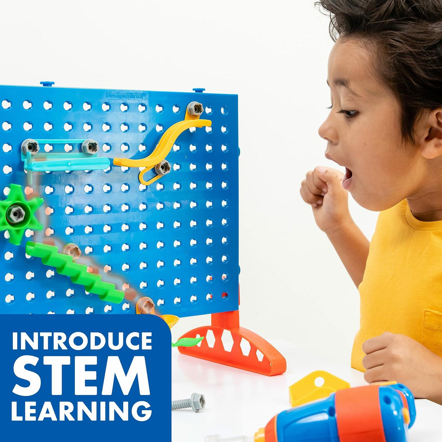 Educational Insights Design and Drill Marble Maze, Children's STEM Toy with Electric Drill, Toy Maze, Ages 5+