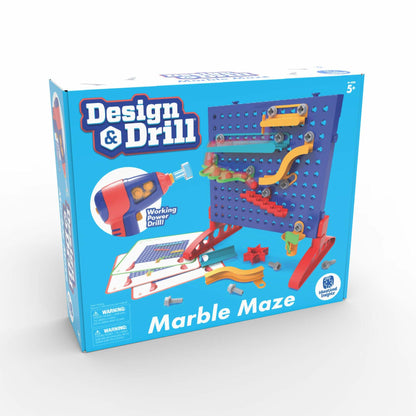Educational Insights Design and Drill Marble Maze, Children's STEM Toy with Electric Drill, Toy Maze, Ages 5+