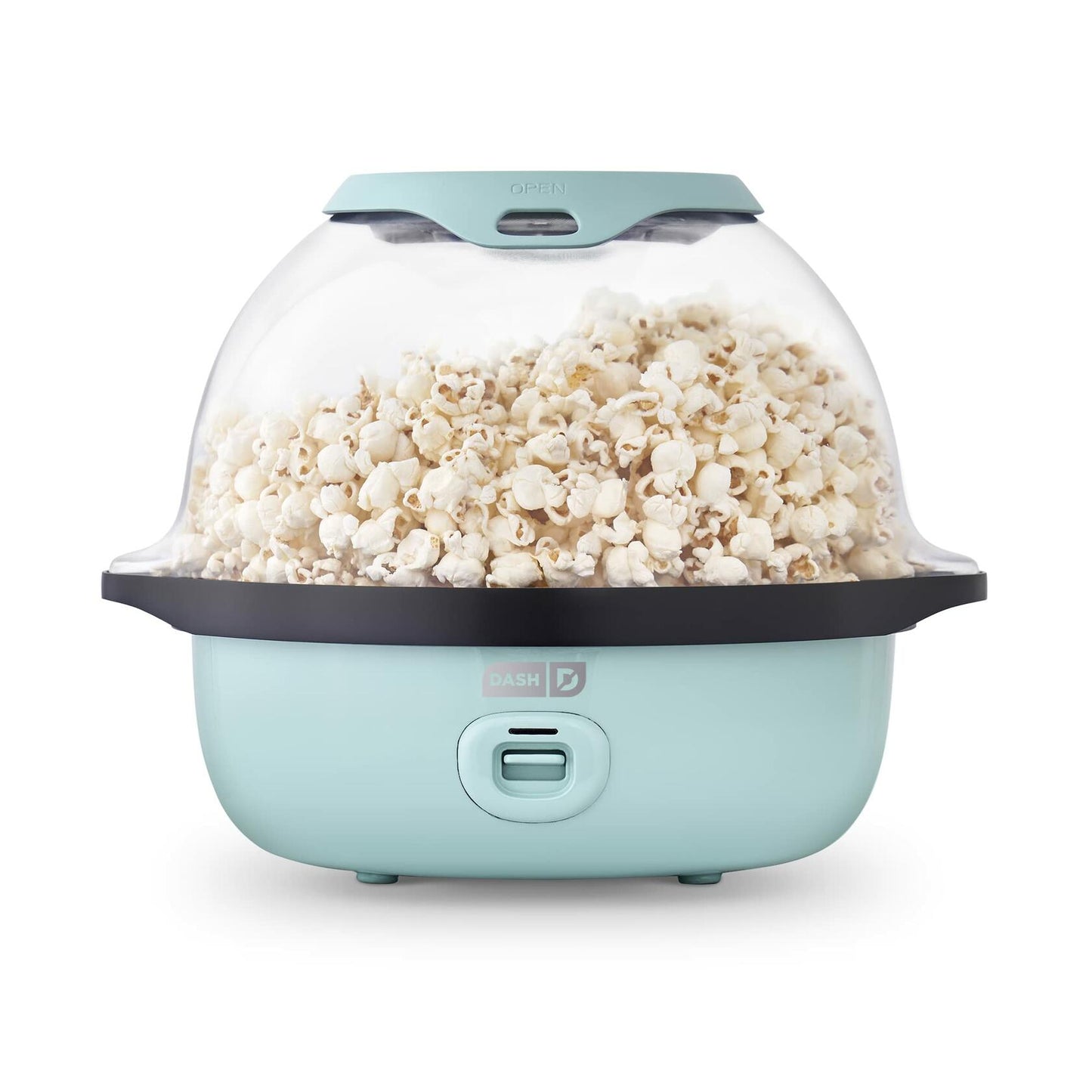Dash SmartStore Stirring Popcorn Maker, Electric Popcorn Machine with Large Lid for Serving Bowl and Convenient Storage, 24 Cups  Aqua