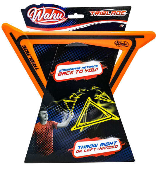 Wahu TriBlade Ultra-Modern Soft Boomerang for Right or Left Handed Throwers, Outdoor 360-Degree Throw and Catch Flying Ring Toy, Red